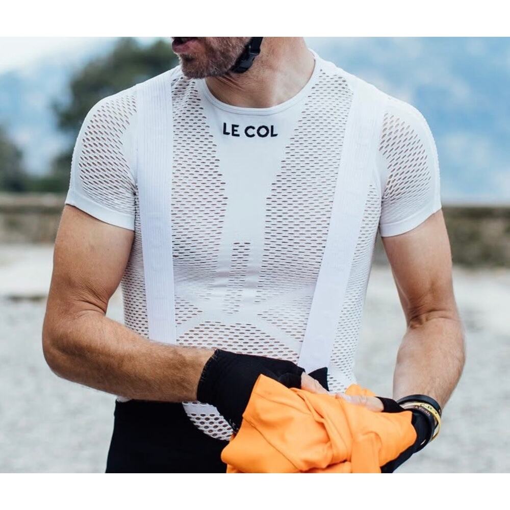 Le Col White Mesh Cycling Base Layer Short Sleeve Top XXL - Picture 7 of 7